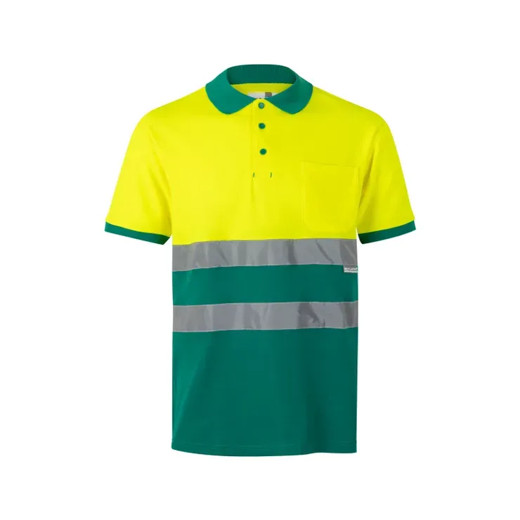 Tricou Polo reflectorizant green/hi-vis yell mar. XL