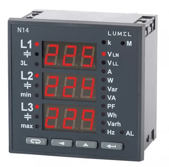 Analizator de rețea de energie electrică trifazat N14 22008
