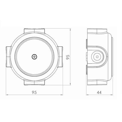 Doza de distributie aparenta IP44, neagra