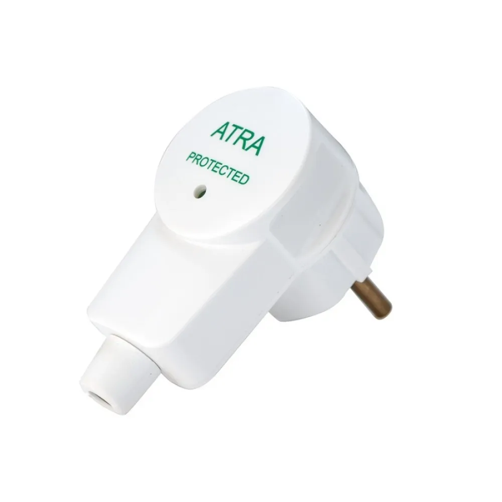 Вилка с защитой 2P+E белый