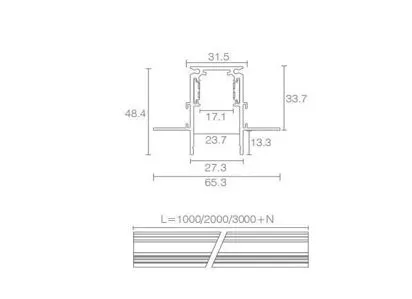 Sina magnetica incastrata 1m H35mm  seria 22 2C3GDT2207-C1