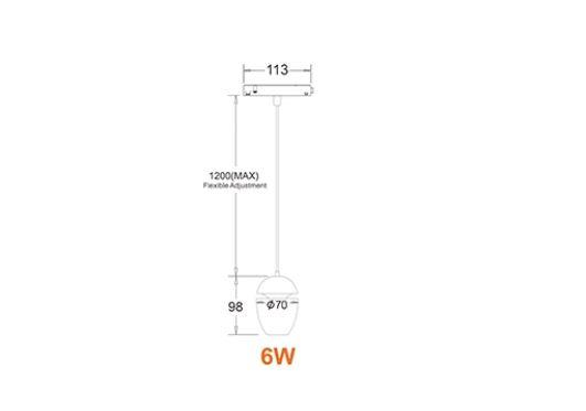 Corp iluminat LED pendant 6W 4000K globus Black 2ALGD2228CA-6W BLK