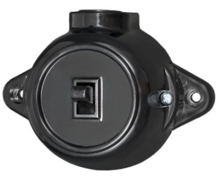 Intrerupator RETRO Black cap-scara 10A, 250V