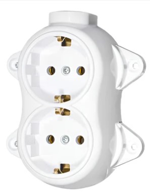 Priza dubla aparenta RETRO , alb
