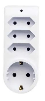 Stecher cu 4 prize cu protectie 1x2P+E+ 3x2P 16A alb