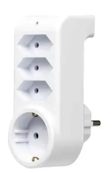 Stecher cu 4 prize  1x2P+E+ 3x2P 16A alb