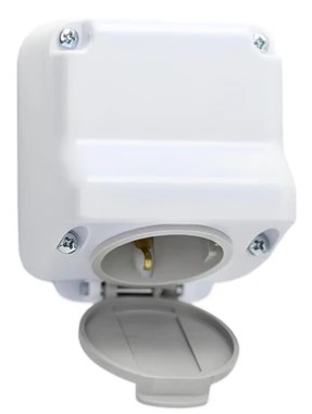 Priza cu capac aparenta 2P+E  16A IP44