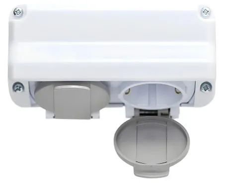 Priza dubla cu capac aparenta 16A IP44 ALB