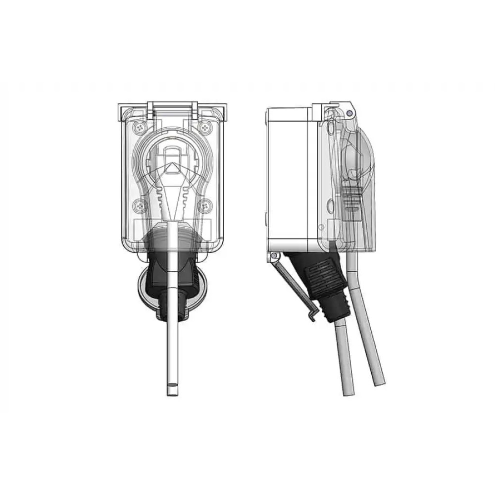 Priza dubla cu capac 2x(2P+E) 16A IP44