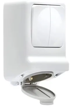 Priza SCHUKO+intrerupator dublu 16A IP44