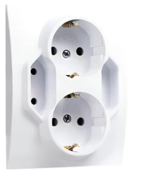 Priza SCHUKO 4 iesiri  2x2P+E si 2x2P alba