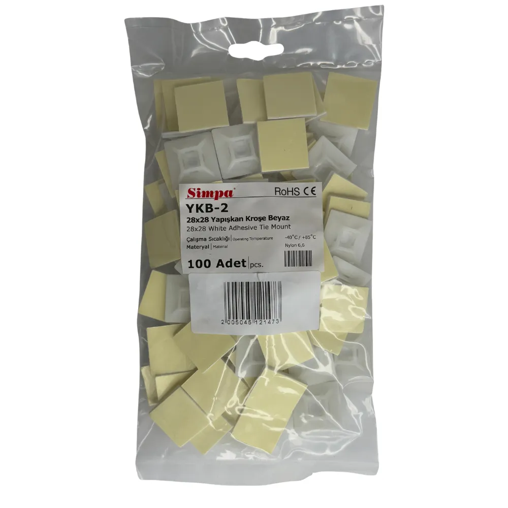 Suport alb p/u benzi cu adeziv 28x28 (100 buc/set) SP-YKB-2