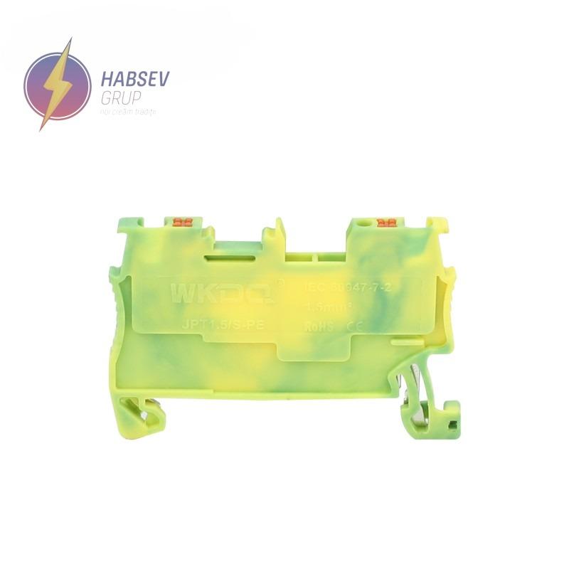 Bloc terminal Push-in 1.5mm2 galben-verde, JPT1.5/S-PE