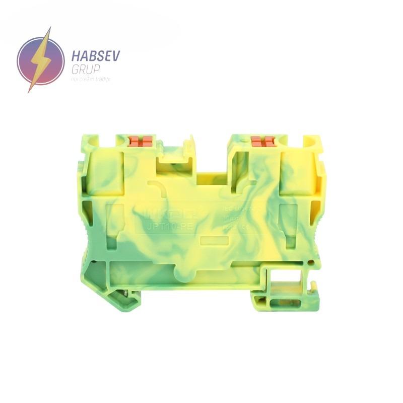 Bloc terminal Push-in 10mm2 galben-verde, JPT10-PE