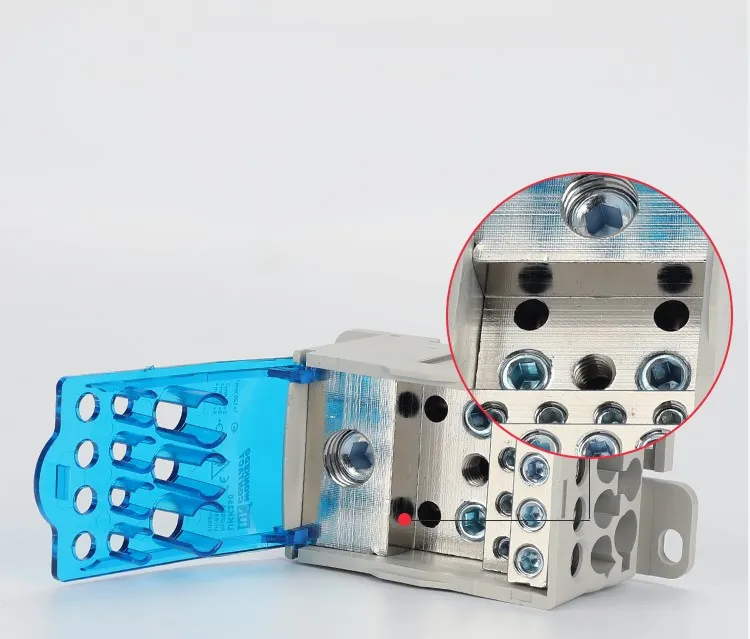 Bloc de distributie sina DIN 400A blue, UKK400AB