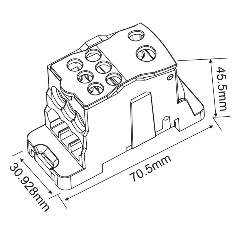 Bloc de distributie sina DIN 125A yellow, UKK125AY