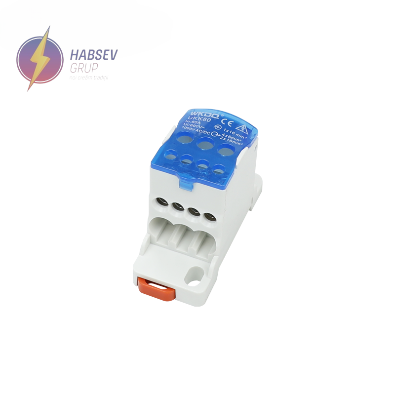 Bloc de distributie sina DIN 80A blue, UKK80AB