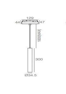 Proiector LED suspendat 10W 4000K 30cm Black 2ALGD2210CA-3-10W