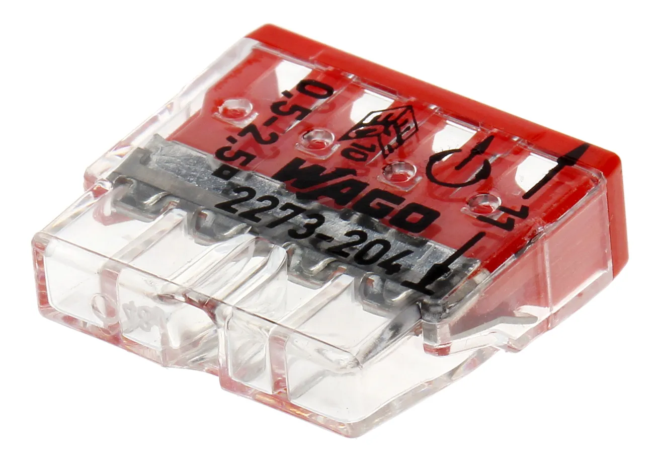 Компактный коннектор для 4 проводников 2273-204