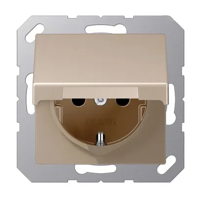 A1520BFKLCH Priza Schuko 16 А cu capac, sampanie