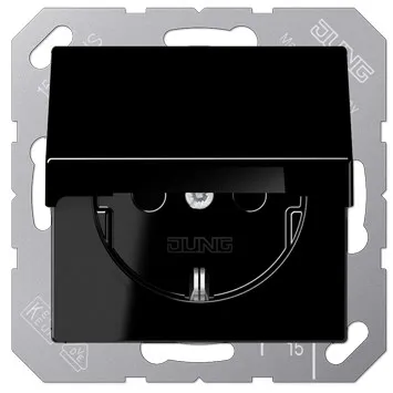 A1520KLSW Priza Schuko 16 А cu capac, negru