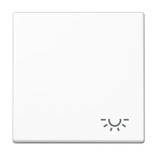 A590LWW Clapa intrerupator/buton simplu simbol ,,iluminare”, alb