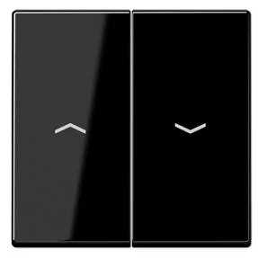 A595PSW Clapa intrerupator/buton dublu jaluzele, negru