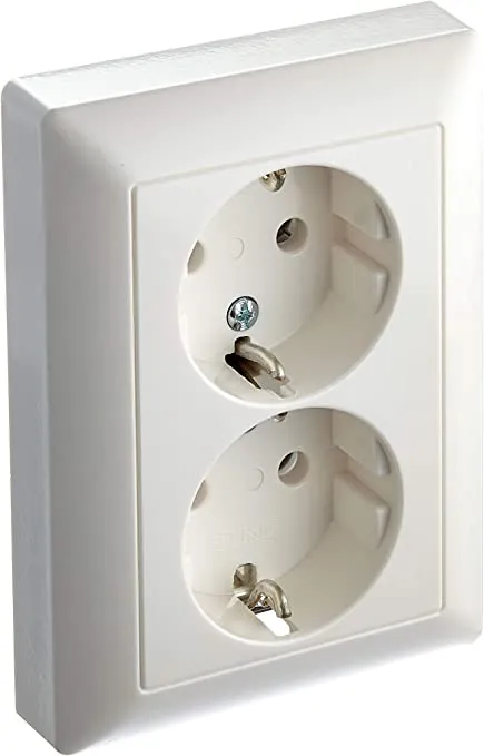 AS5020UWW Priza Schuko 16 А dubla, alb