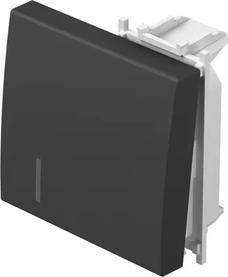 Клавиша для кнопки/выключателя 2M, чёрная матовая с индикатором