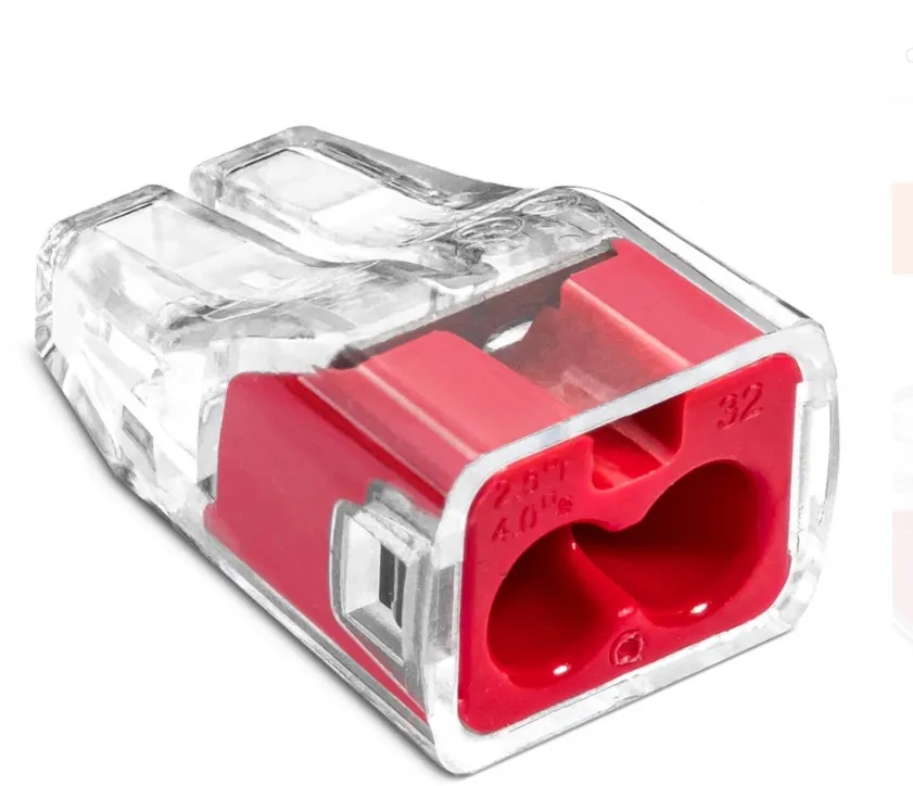 Conector compact p/u 2 conductori 0,75-4mm2  rosu SCP2 (100buc/pach)