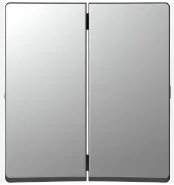 EKON Fatada argintiu p/u intrerupator dublu(TE11ES-U)