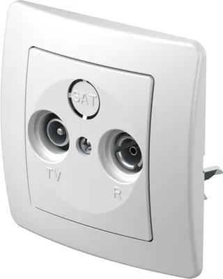 EKON Priza TV-R alba trecere (KE12PW-B)