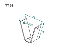 Fixaj tip V pentru tija TT03PG