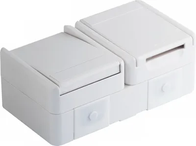 IP44 Priza SCHUKO+intrerupator cap scara pe orizontala alb-mat (CF12PW-U)