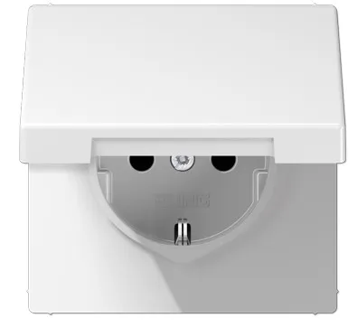 LS1520KLWW Priza Schuko 16 А cu capac, alb
