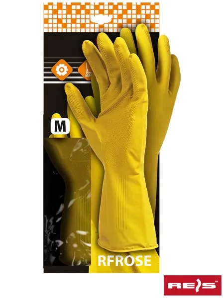 Manusi de protectie RFROSE-Y_L, din cauciuc, galbene