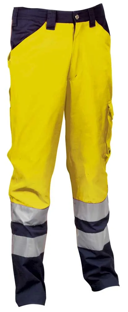 Pantaloni cu elemente  fluorescente ENCKE (03 yellow fluo/marine)