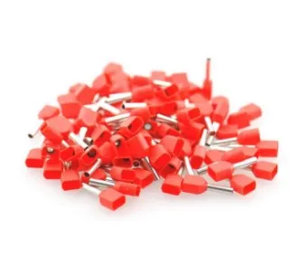 Papuc pin 2x4,00mm2 rosu (50buc/set) UY-23040E