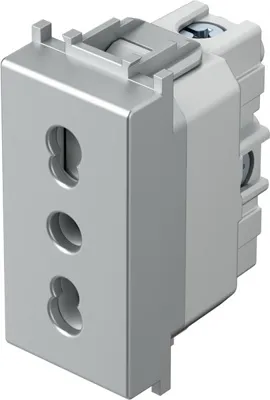 Розетка итальянская 1М 2P+E серебро (VM30ES-B)