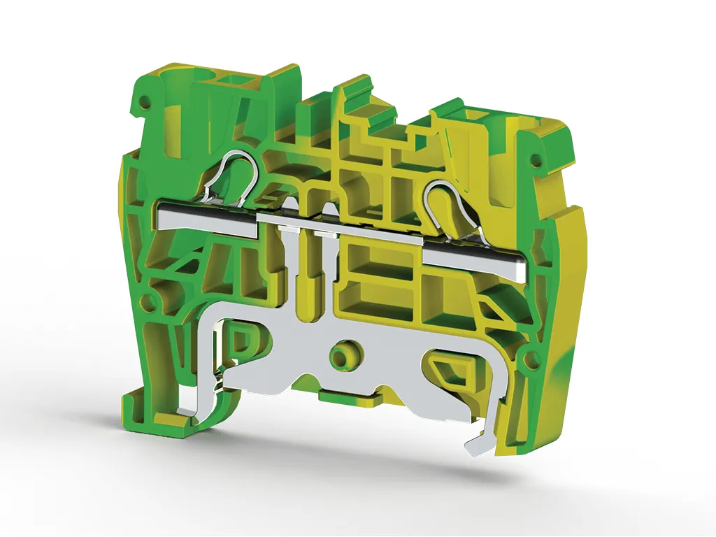 Клемма на DIN-рейку 4 мм², жёлто-зелёный