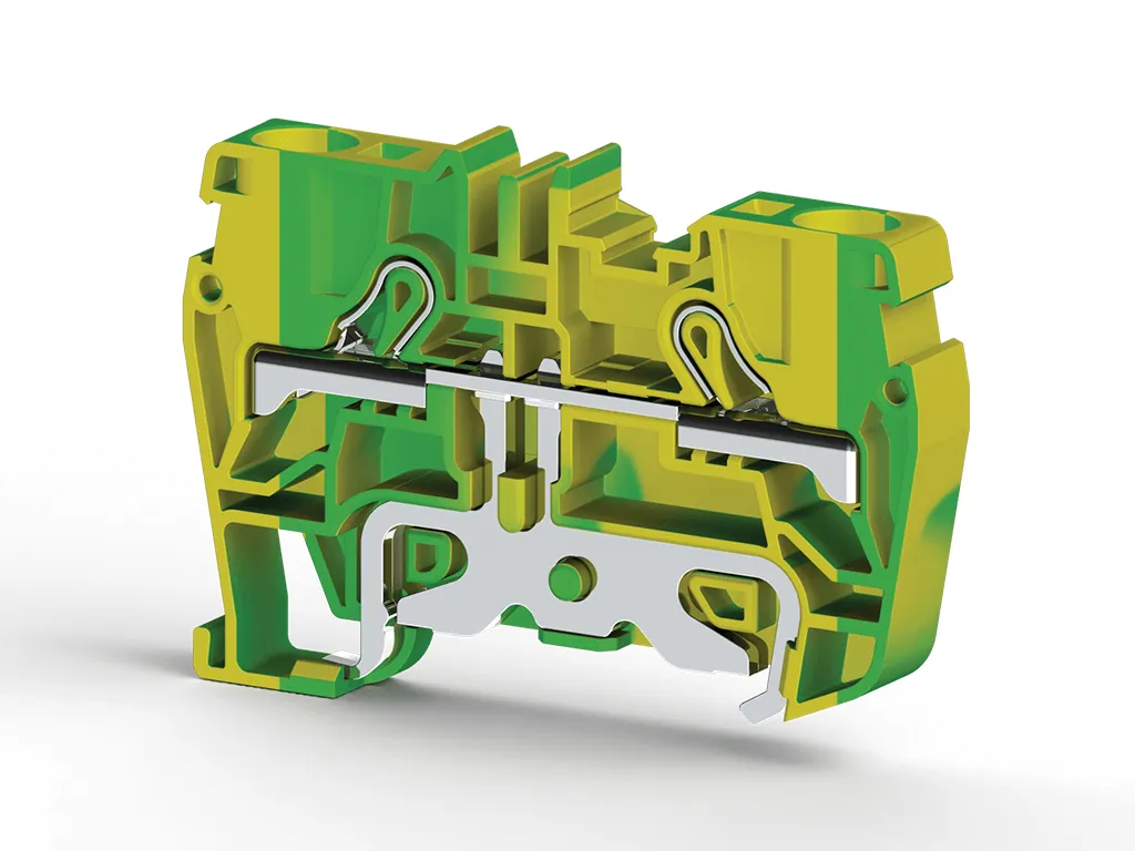 Клемма на DIN-рейку 6 мм², жёлто-зелёный