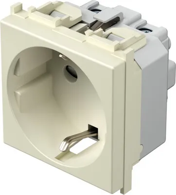 Розетка SCHUKO 2М 2P+E 16A слоновая кость (VM10IW-B)