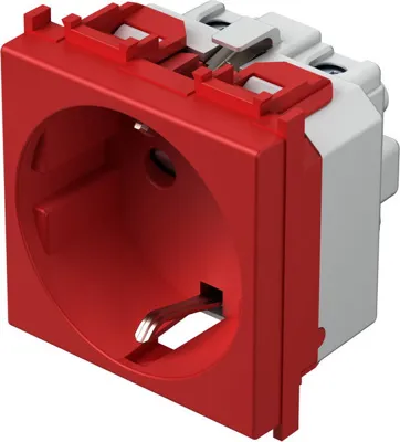 Priza 2M SCHUKO 2P+E 16A rosu (VM10RD-P)