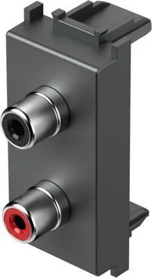 Розетка AUDIO 2xRCA 1М EKON, античная латунь