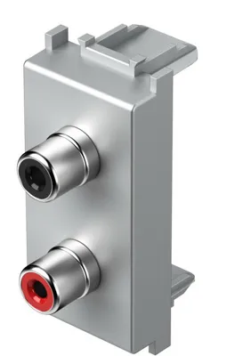 Priza AUDIO 2*RCA argintiu (KM22ES-U)