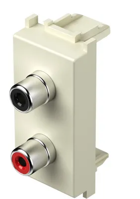 Розетка AUDIO 2xRCA 1M EKON, слоновая кость