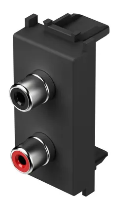 Priza AUDIO 2*RCA negru mat (KM22SB-U)