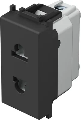 Priza 1M EURO/AMERICANA+KS 2P 16A negru mat (VM21SB-U)