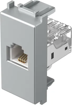Priza TEL RJ11 1M argintiu (KM36ES-B)