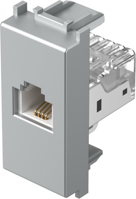 Priza TEL RJ11 argintiu (KM36ES-P)